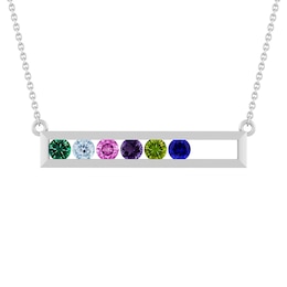 Birthstone Family & Mother's Bar Necklace (2-6 Stones)
