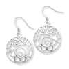 Circle Flower Earrings Sterling Silver