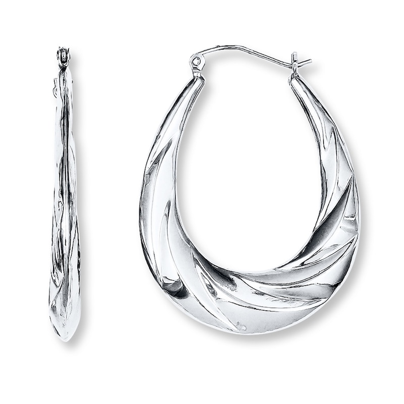 Main Image 1 of Twisted Hoop Earrings Sterling Silver