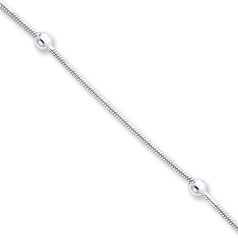 Snake Chain Anklet Sterling Silver 9"