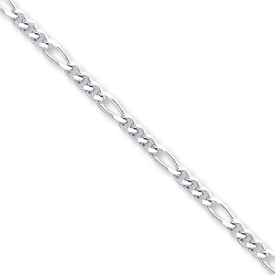 Figaro Chain Anklet Solid Sterling Silver 10"