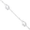 Thumbnail Image 1 of Elephant Anklet Semi-Solid Sterling Silver 9&quot;