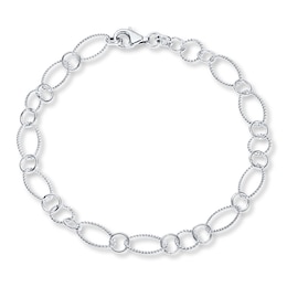 Oval Link Anklet Solid Sterling Silver 10"