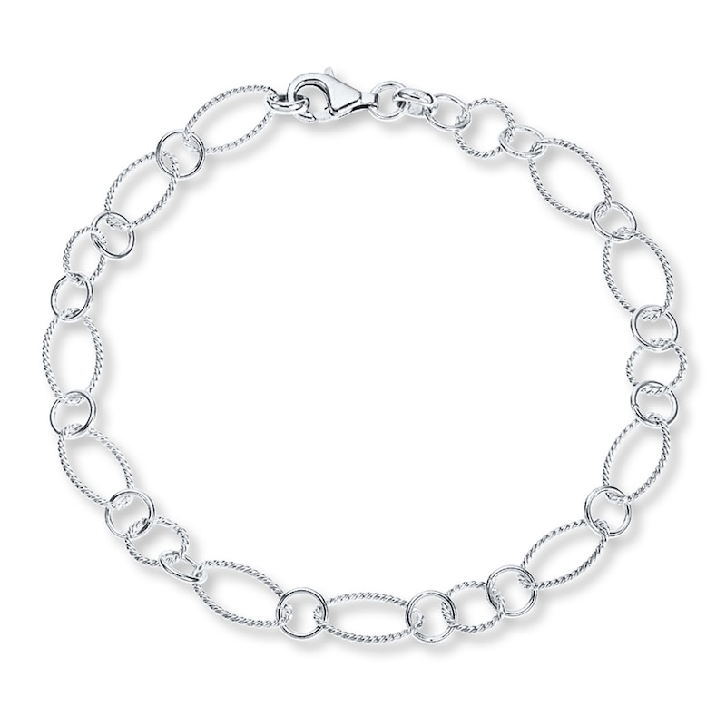 Oval Link Anklet Sterling Silver 10