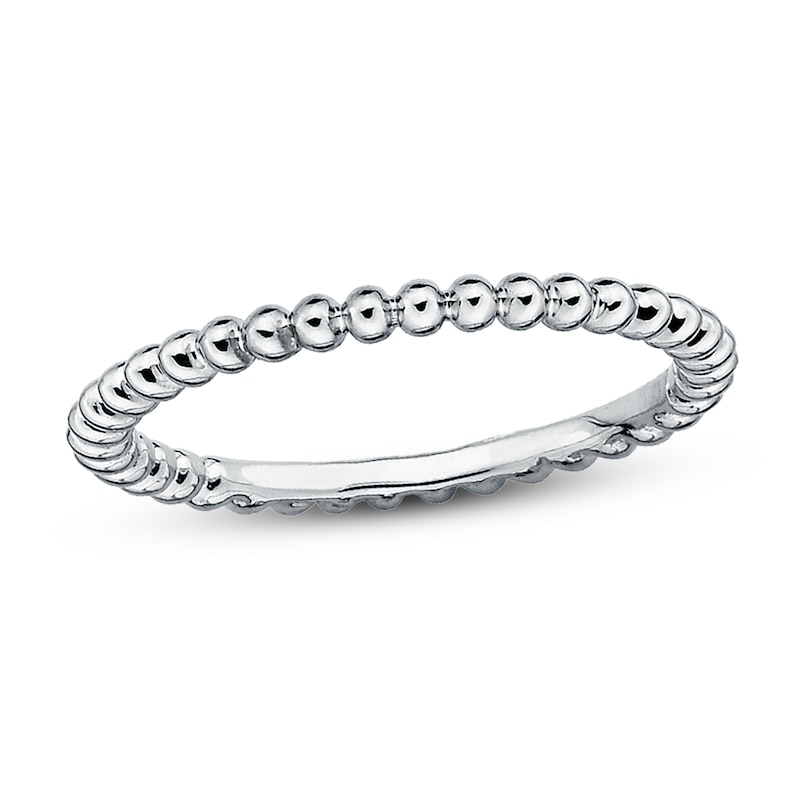 Main Image 1 of Beaded Stackable Ring Sterling Silver
