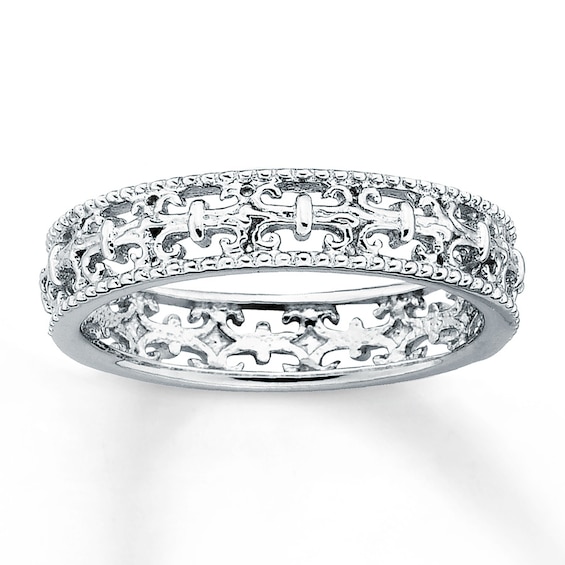 Stackable Ring FleurdeLis Sterling Silver Kay