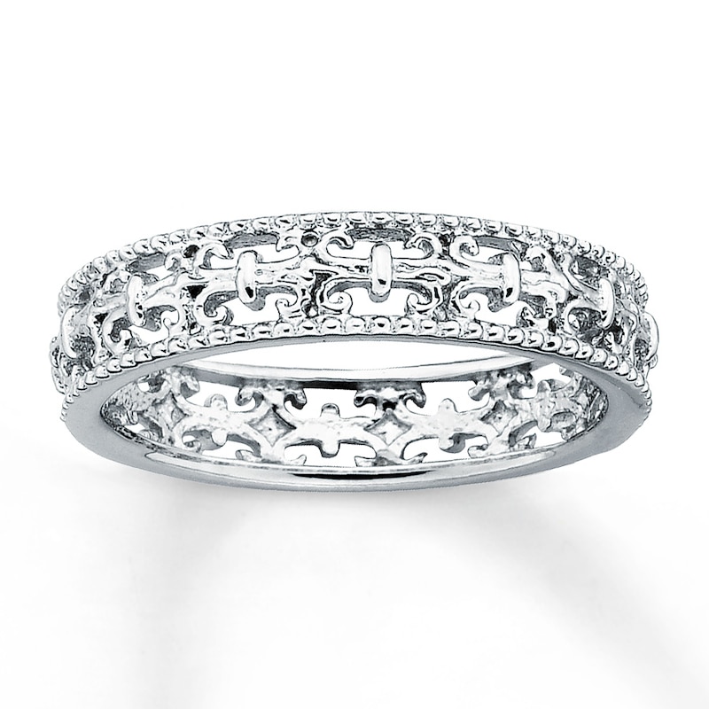 Main Image 1 of Stackable Ring Fleur-de-Lis Sterling Silver