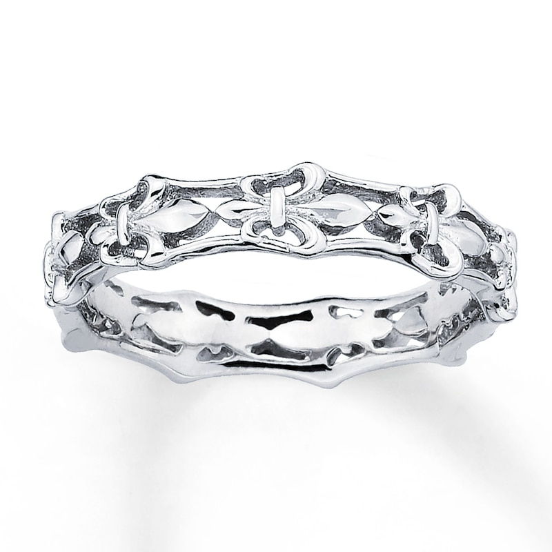 Main Image 1 of Stackable Ring Fleur-de-Lis Sterling Silver