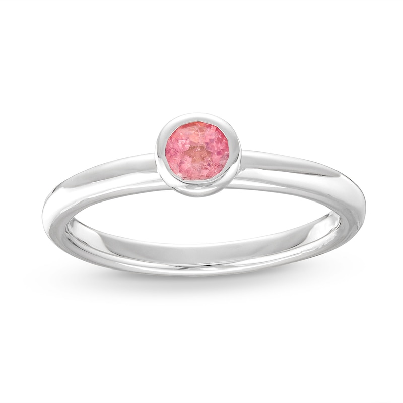 Main Image 1 of Stackable Ring Pink Tourmaline Sterling Silver