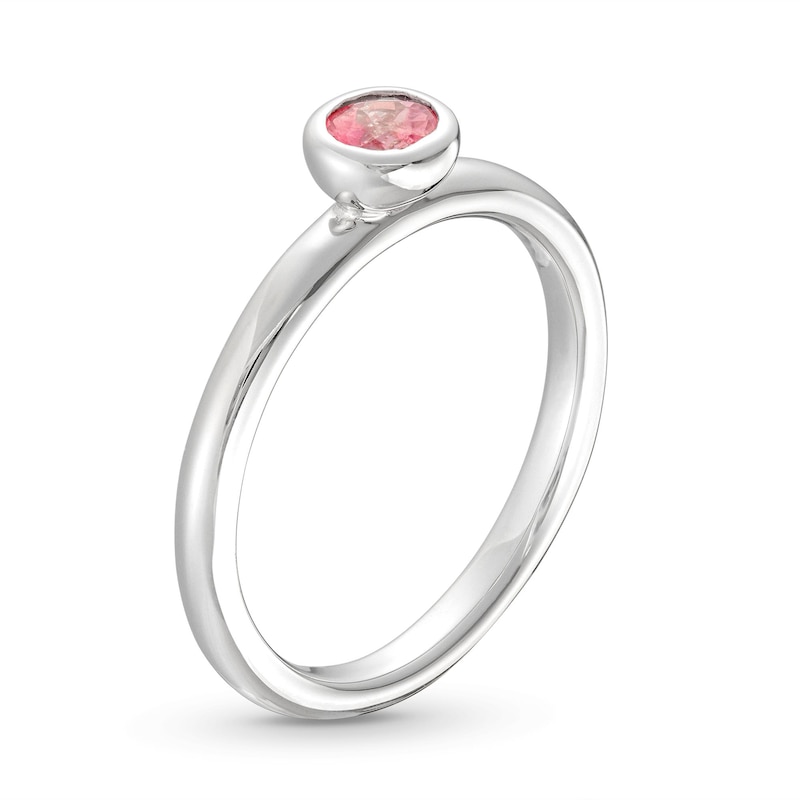 Main Image 2 of Stackable Ring Pink Tourmaline Sterling Silver