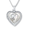 Thumbnail Image 0 of Butterfly Heart Locket Mother-of-Pearl Sterling Silver