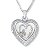 Thumbnail Image 1 of Butterfly Heart Locket Mother-of-Pearl Sterling Silver