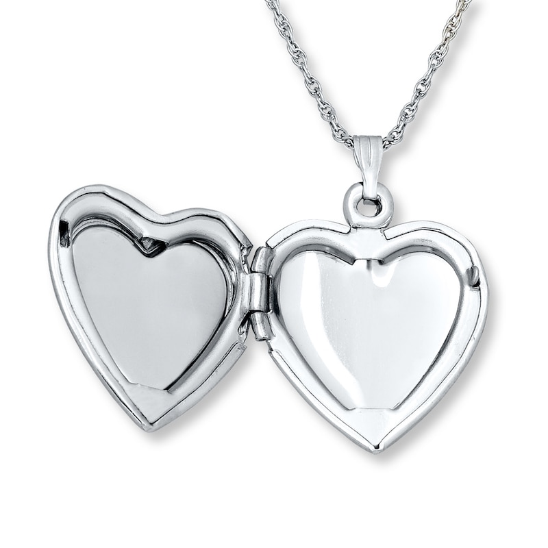 Sterling Silver Double Butterfly Heart Shape Locket Pendant