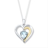Thumbnail Image 0 of Heart Necklace Aquamarine Sterling Silver/10K Gold