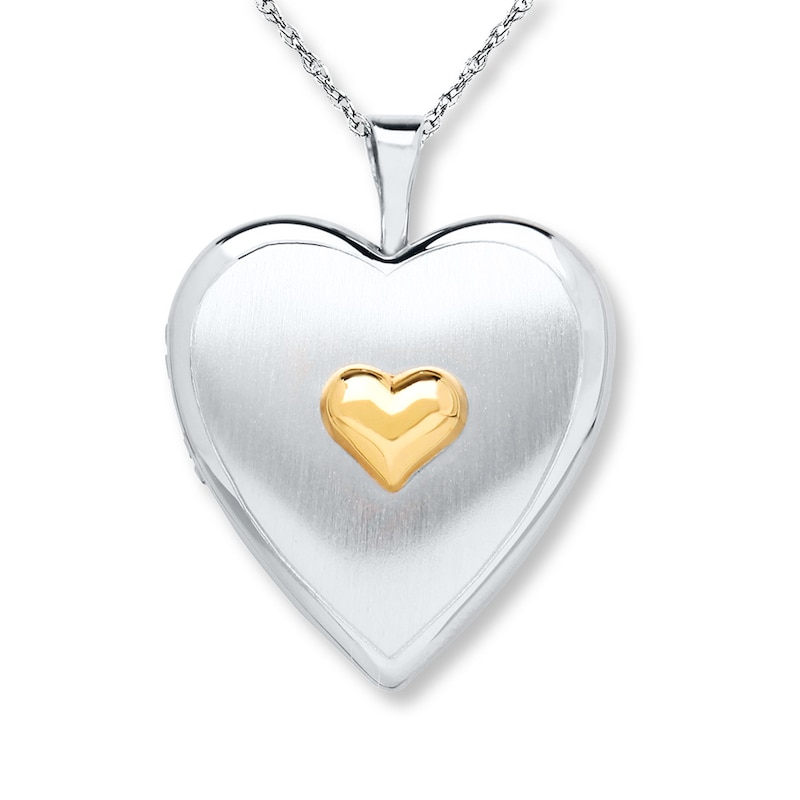 Heart Locket Sterling Silver/14K Gold