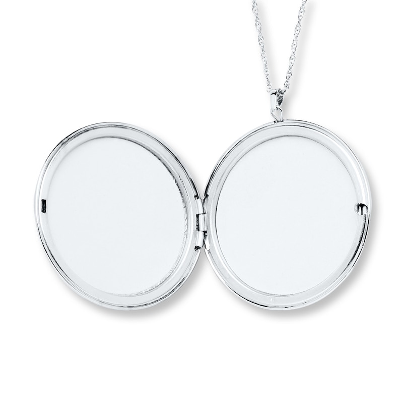 Main Image 2 of Round Floral Locket Sterling Silver