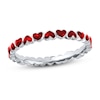 Thumbnail Image 0 of Stackable Ring Red Enamel Hearts Sterling Silver