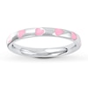 Thumbnail Image 0 of Stackable Heart Ring Pink Enamel Sterling Silver