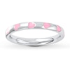 Thumbnail Image 1 of Stackable Heart Ring Pink Enamel Sterling Silver