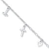 Thumbnail Image 0 of Heart, Cross, amd Anchor Anklet Sterling Silver 10"