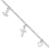 Thumbnail Image 1 of Heart, Cross, amd Anchor Anklet Solid Sterling Silver 10&quot;