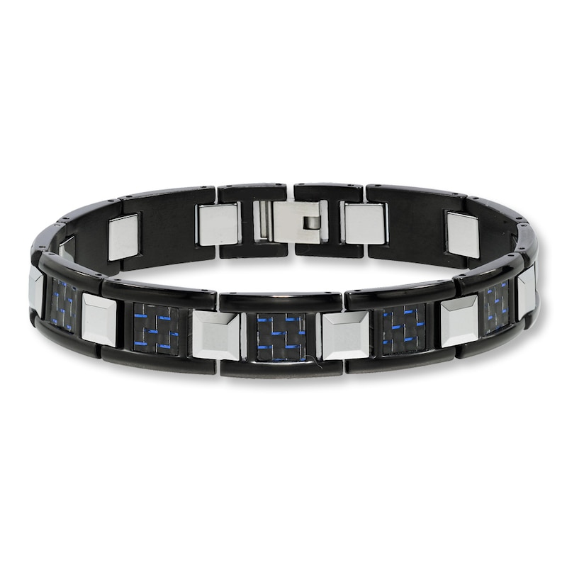 Main Image 1 of Men's Bracelet Tungsten Carbide Stainless Steel 8.75&quot;