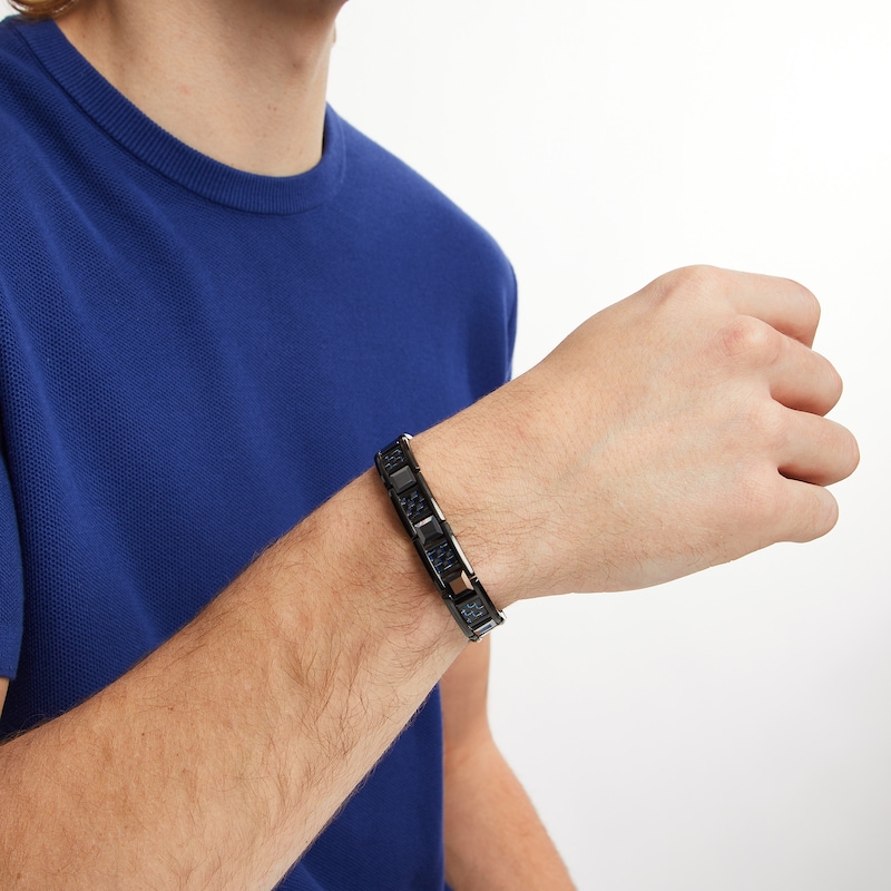 Main Image 2 of Men's Bracelet Tungsten Carbide Stainless Steel 8.75&quot;