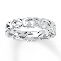 Stackable Ring Scroll Design Sterling Silver