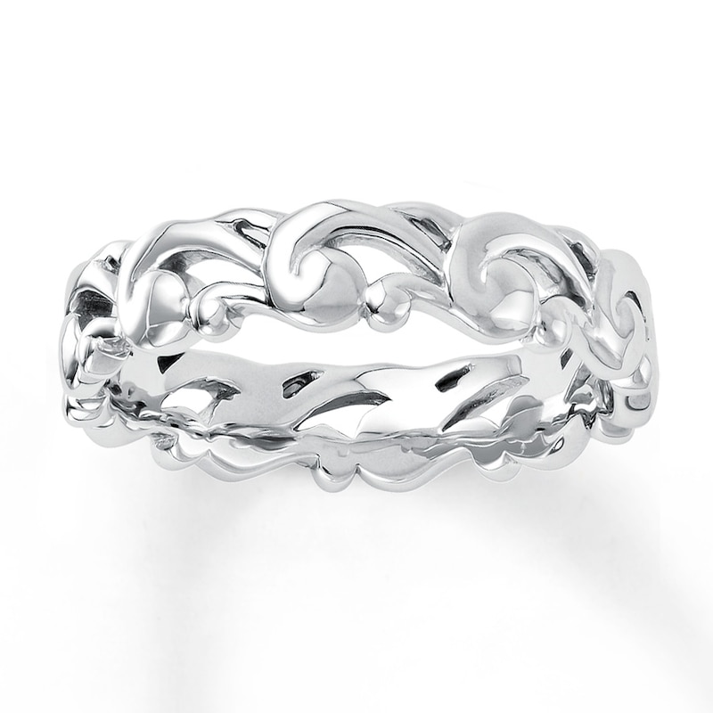 Main Image 1 of Stackable Ring Scroll Design Sterling Silver