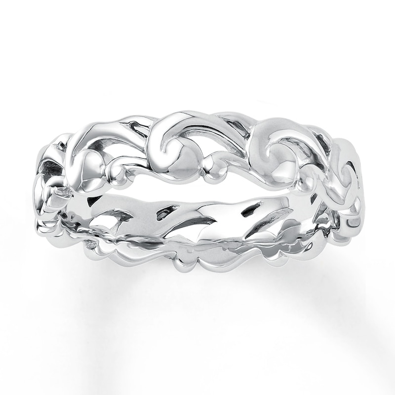 Stackable Ring Scroll Design Sterling Silver