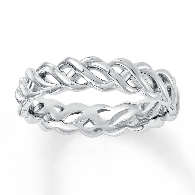 Stackable Ring Braided Design Sterling Silver