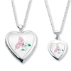 Thumbnail Image 1 of Mother/Daughter Necklaces Heart with Butterfly Sterling Silver