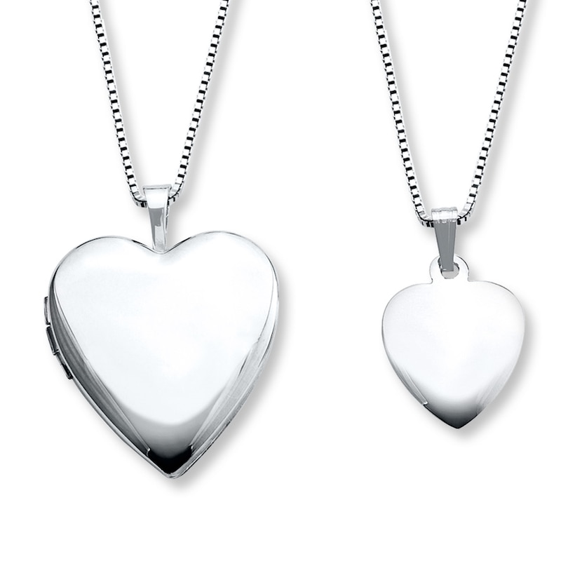 Main Image 1 of Mother/Daughter Necklaces Heart Locket/Pendant Sterling Silver