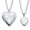 Thumbnail Image 1 of Mother/Daughter Necklaces Hands and Hearts Sterling Silver