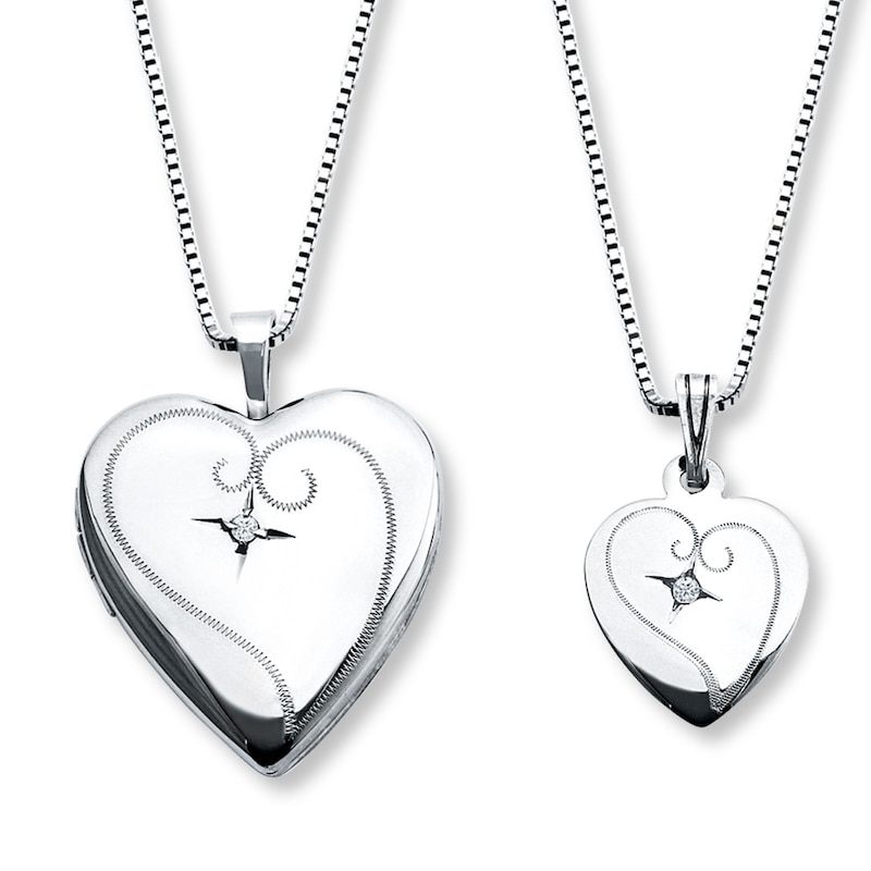 Main Image 1 of Mother/Daughter Necklaces Diamond Accent Sterling Silver