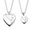 Thumbnail Image 1 of Mother/Daughter Necklaces Heart with Diamonds Sterling Silver