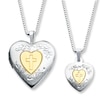 Thumbnail Image 1 of Mother & Daughter Necklaces Heart with Cross Sterling Silver