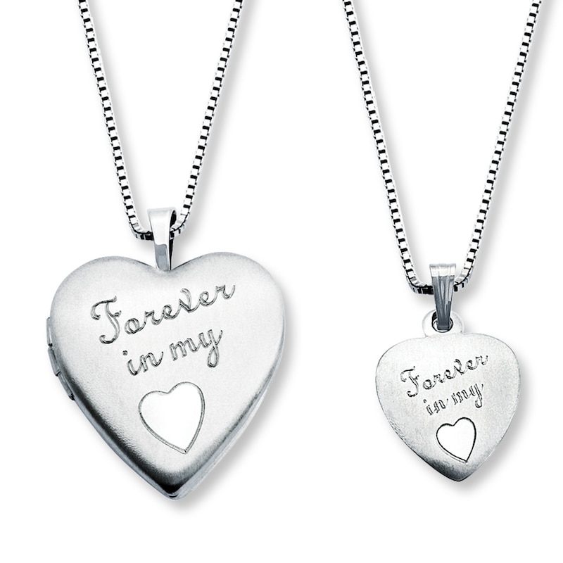 Mother/Daughter Necklaces "Forever in My Heart" Sterling Silver