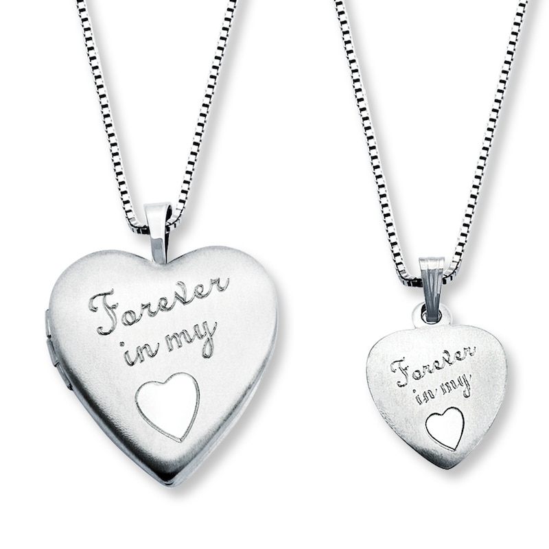 Main Image 1 of Mother/Daughter Necklaces &quot;Forever in My Heart&quot; Sterling Silver
