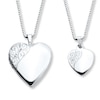 Thumbnail Image 1 of Mother/Daughter Necklaces Heart with Swirls Sterling Silver