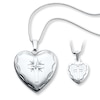 Thumbnail Image 0 of Mother/Daughter Necklaces Heart with Cross Sterling Silver