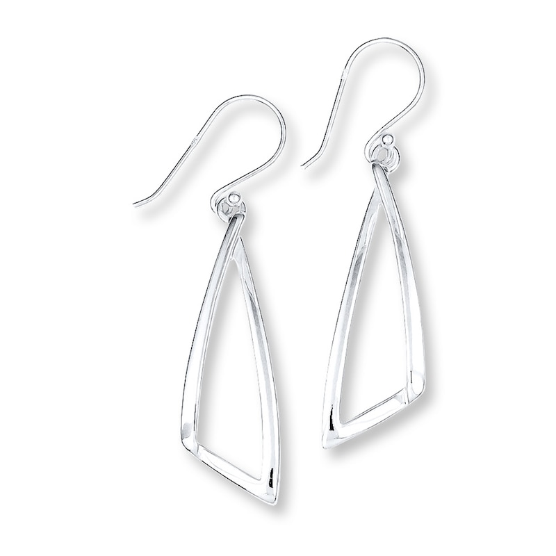 Main Image 1 of Dangle Earrings Triangles Sterling Silver
