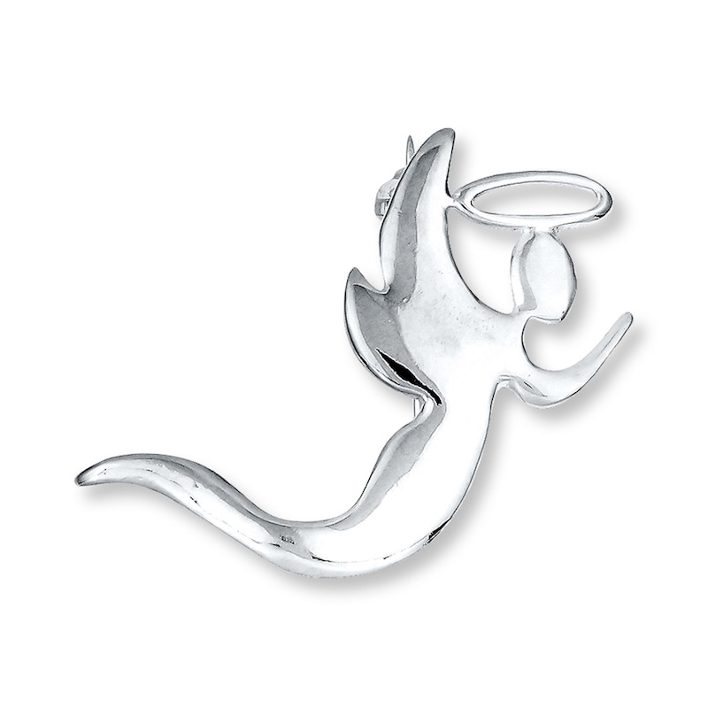 Main Image 1 of Kneeling Angel Pin Sterling Silver