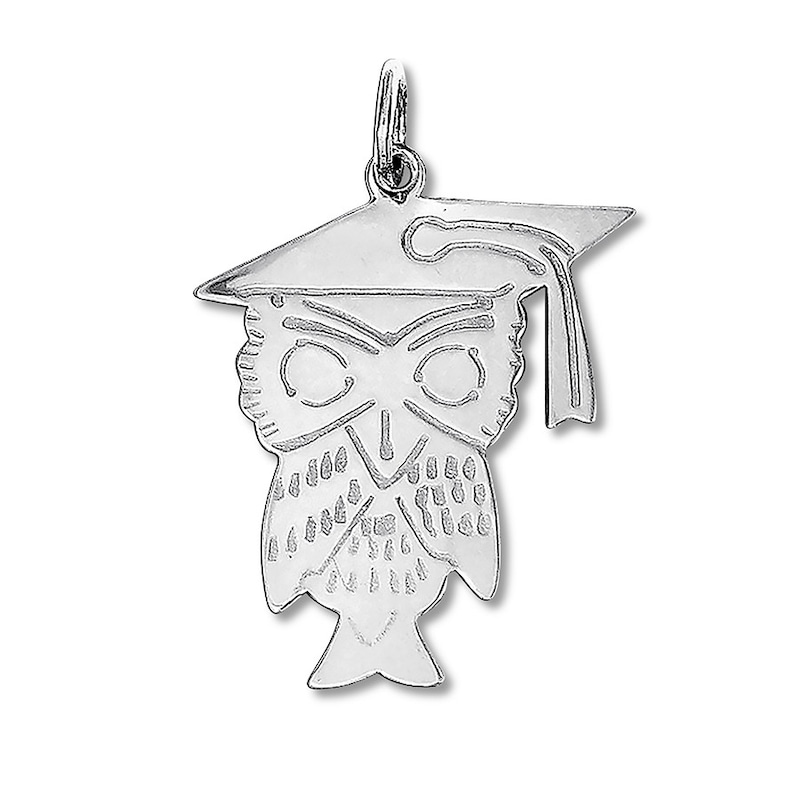 Graduation Owl Charm Sterling Silver