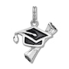 Thumbnail Image 1 of Graduation Cap & Diploma Charm Sterling Silver/Black Enamel