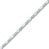 Thumbnail Image 0 of Lab-Created Opal Bracelet Diamond Accents Sterling Silver