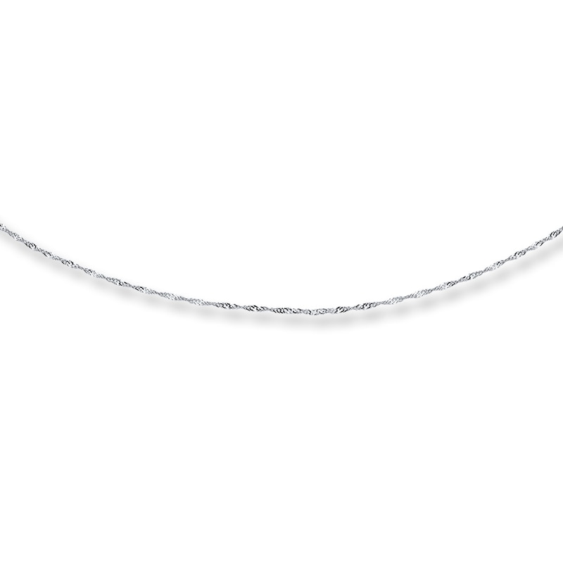 Solid Singapore Chain Necklace Sterling Silver