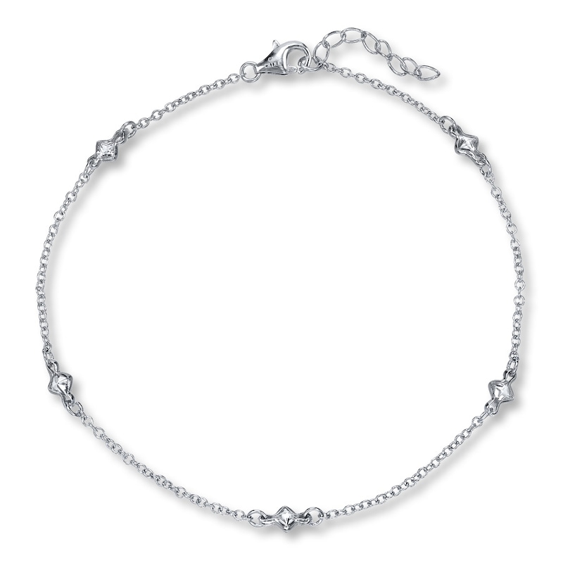 Main Image 1 of Cubic Zirconia Anklet Sterling Silver