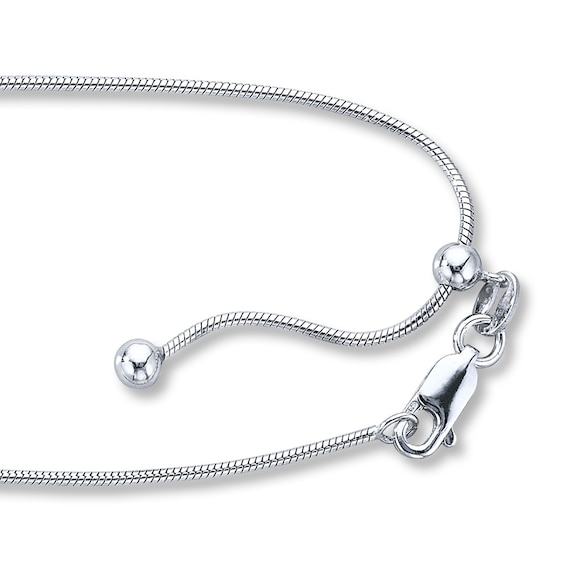 Adjustable Snake Chain Solid Sterling Silver 20"