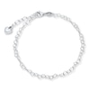 Thumbnail Image 1 of Puffed Heart Charm Anklet Semi-Solid Sterling Silver 9&quot;